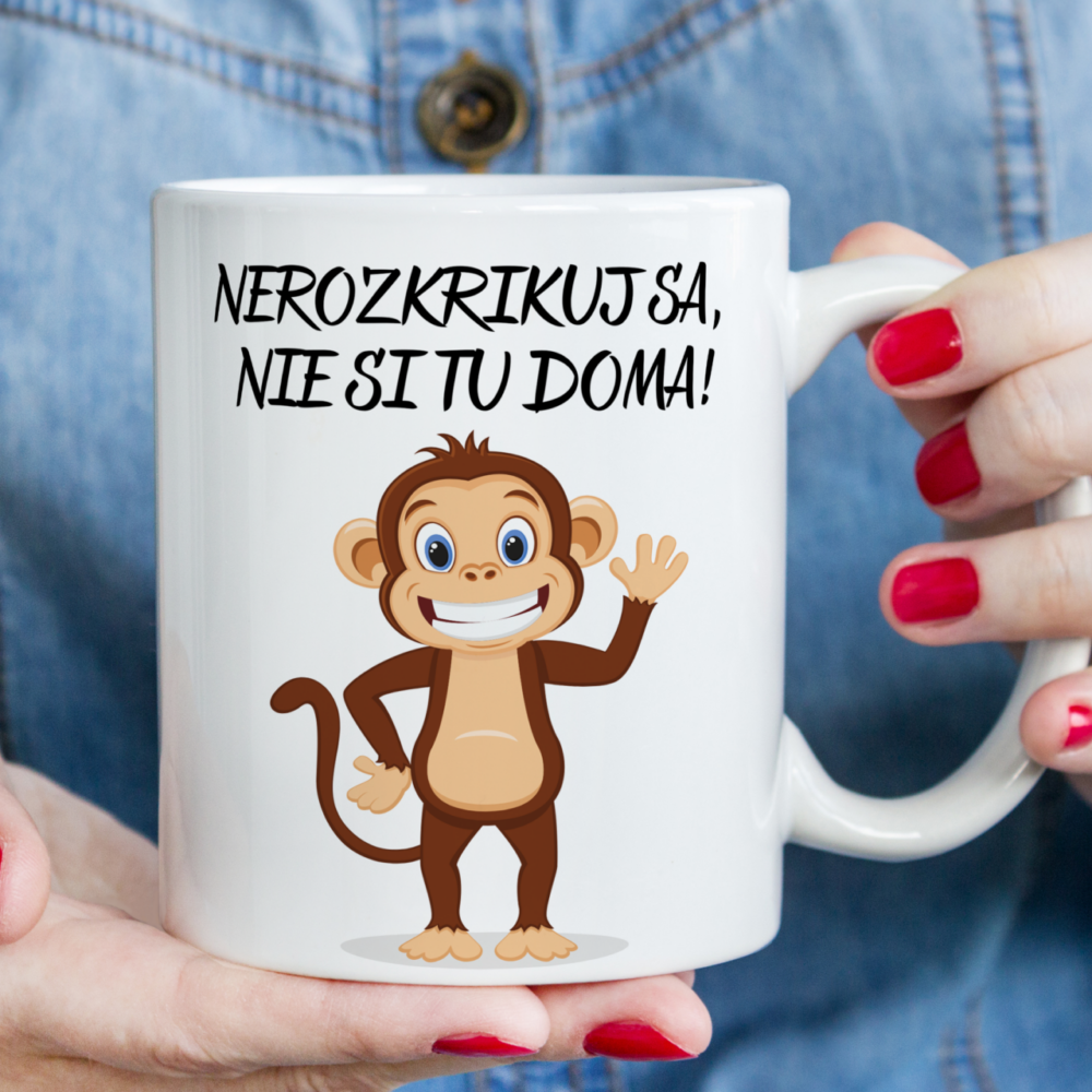 Keramický hrnček nerozkrikuj sa, nie si tu doma..