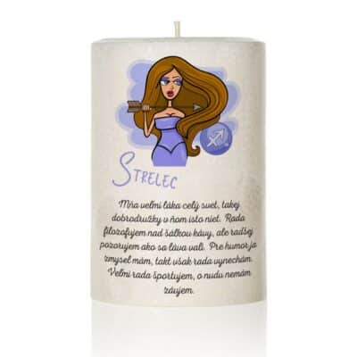Dekoračná palmová sviečka strelec