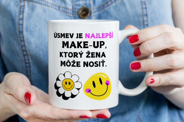 Keramický hrnček, Úsmev je najlepší make-up..