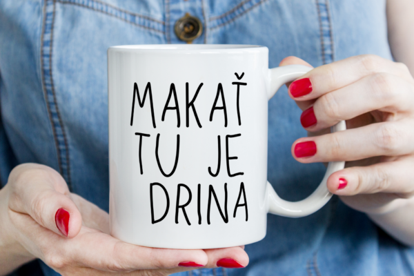 Keramický hrnček, makať tu je drina..