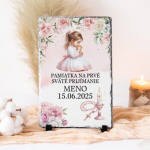 Krásny prírodný kameň s Vaším vlastným textom k 1.Sv prijímaniu