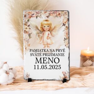 Krásny prírodný kameň s Vaším vlastným textom k 1.Sv prijímaniu