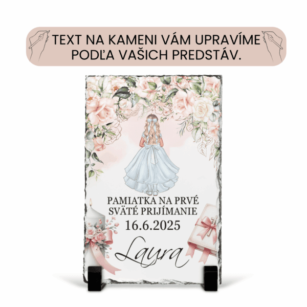 Krásny prírodný kameň s Vaším vlastným textom k 1.Sv prijímaniu.