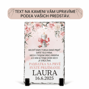 Krásny prírodný kameň s Vaším vlastným textom k 1.Sv prijímaniu 3