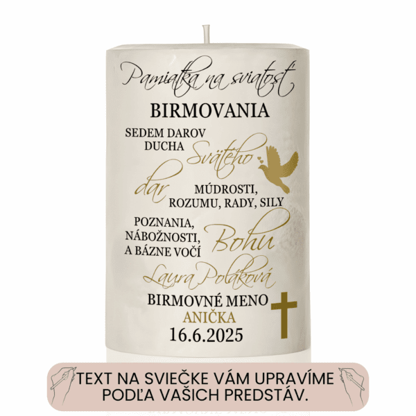 Sviečka Sviatosť Birmovania 2