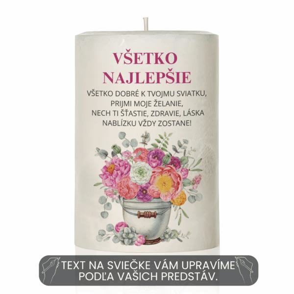 Palmová sviečky s textom podľa želania 1