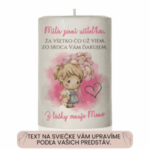 Dekoračná palmová sviečka s Vaším vlastným textom 45