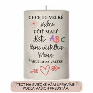 Dekoračná palmová sviečka s Vaším vlastným textom 47