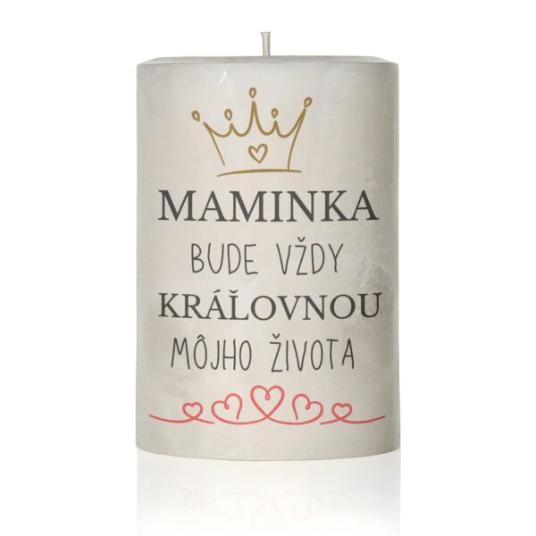 Dekoračná sviečka pre mamu, maminka bude vždy kráľovná