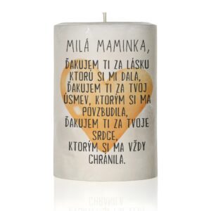 Dekoračná sviečka pre mamu, poďakovanie.