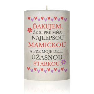 Dekoračná sviečka pre mamu, Ďakujem, že si pre mňa najlepšou maminou