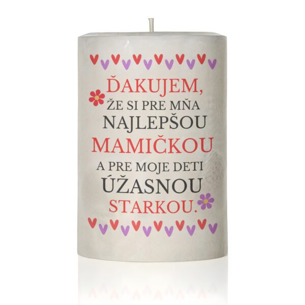 Dekoračná sviečka pre mamu, Ďakujem, že si pre mňa najlepšou maminou