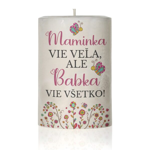 Dekoračná sviečka pre mamu, maminka vie veľa..