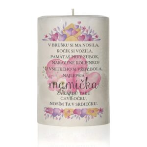 Dekoračná sviečka pre mamu, v brušku si ma nosila..