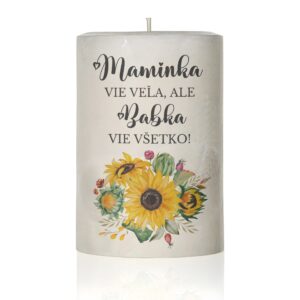 Dekoračná sviečka pre mamu, maminka viem veľa..