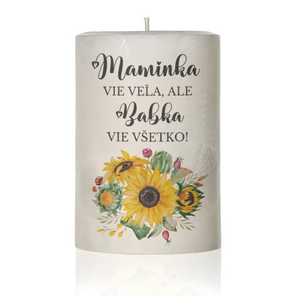 Dekoračná sviečka pre mamu, maminka viem veľa..