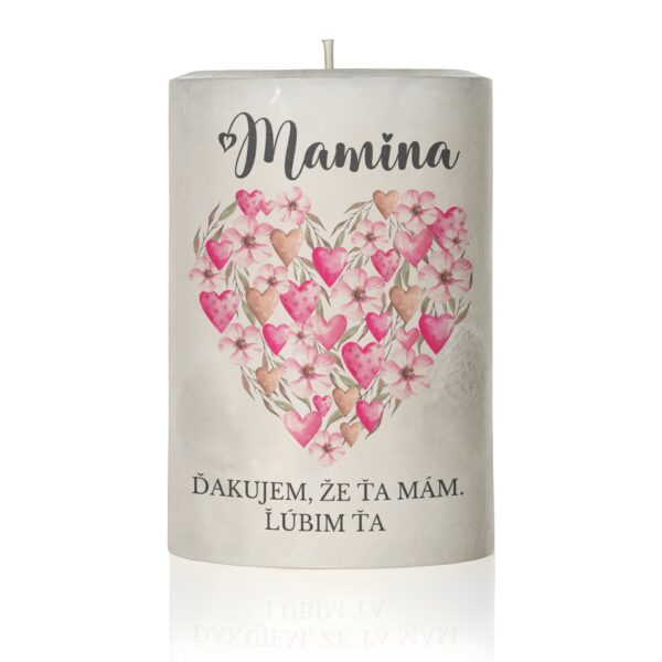 Dekoračná sviečka pre mamu, Ďakujem, že ťa mám