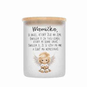 Veľka sviečka v sklenenenej dóze s bambusovým viečkom pre mamu 15