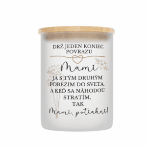Veľka sviečka v sklenenenej dóze s bambusovým viečkom pre mamu 16