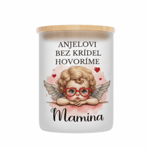 Veľka sviečka v sklenenenej dóze s bambusovým viečkom pre mamu 20