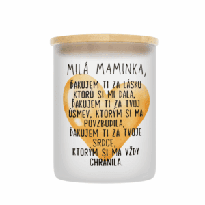 Veľka sviečka v sklenenenej dóze s bambusovým viečkom pre mamu 22