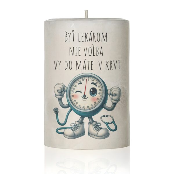 Personalizovaná sviečka s lekárskym motívom a vlastným textom 21