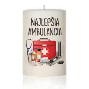 Personalizovaná sviečka s lekárskym motívom a vlastným textom 28