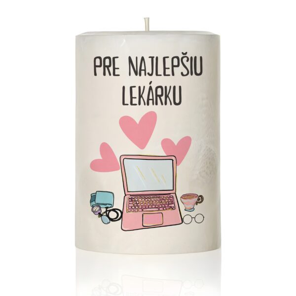 Personalizovaná sviečka s lekárskym motívom a vlastným textom 38