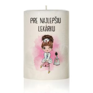 Personalizovaná sviečka s lekárskym motívom a vlastným textom 37