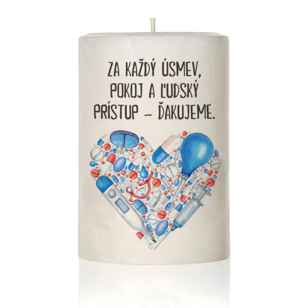 Personalizovaná sviečka s lekárskym motívom a vlastným textom 3
