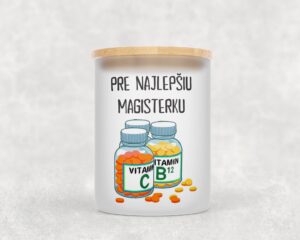 Veľka sviečka v sklenenenej dóze s bambusovým viečkom pre lekára/lekárku 17