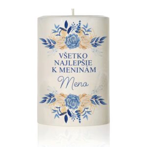 Palmová sviečka s modrými kvetmi