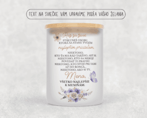 Sviečka k meninám s motivačným textom o priateľstve