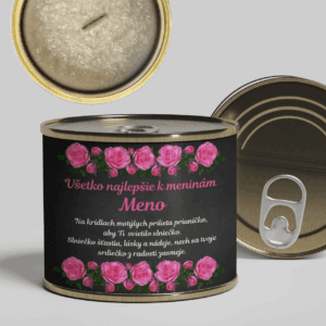 Sviečka v konzerve s ružami