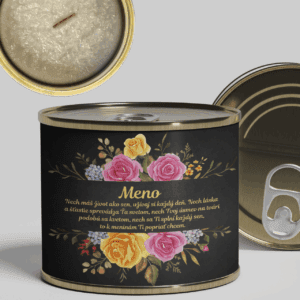 Sviečka v konzerve elegantné kvety