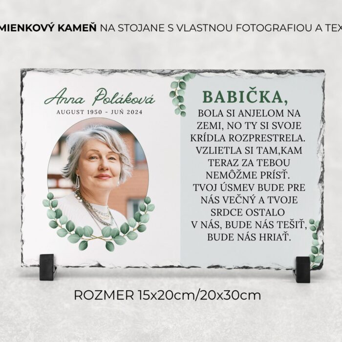 Spomienkový kameň s vlastným textom a fotografiou 20