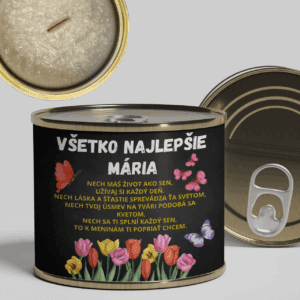 Veľká sviečka v konzerve k meninám.