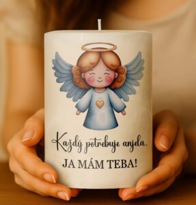 Dekoračná palmová sviečka - Každý potrebuje anjela..