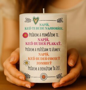 Dekoračná palmová sviečka - Napíš,keď ti bude najhoršie.