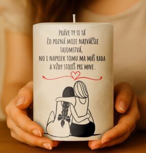 Dekoračná palmová sviečka - Práve ty si tá čo pozná moje najväčšie tajomstvá..