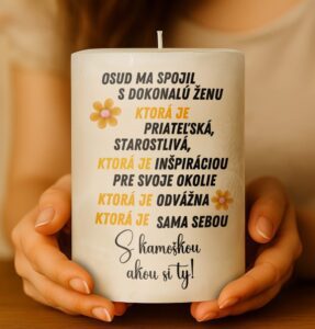 Dekoračná palmová sviečka - Osud ma spojil s dokonalou ženu..