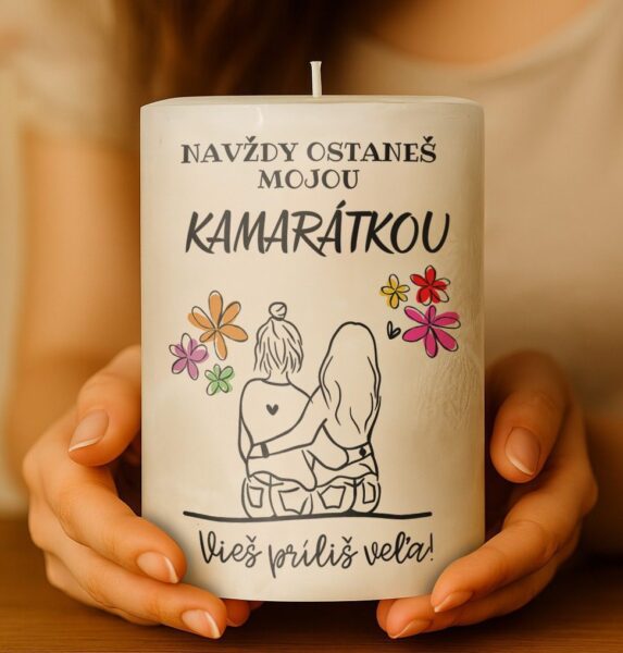 Dekoračná palmová sviečka - Navždy ostaneš mojou kamarátkou..