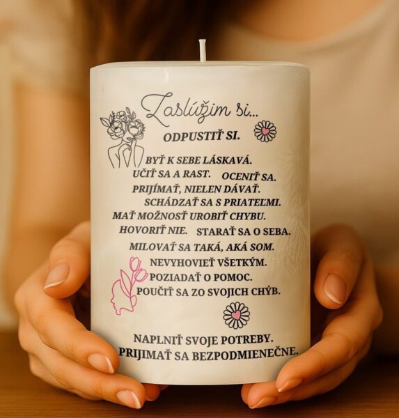 Dekoračná palmová sviečka - Zaslúžim si...