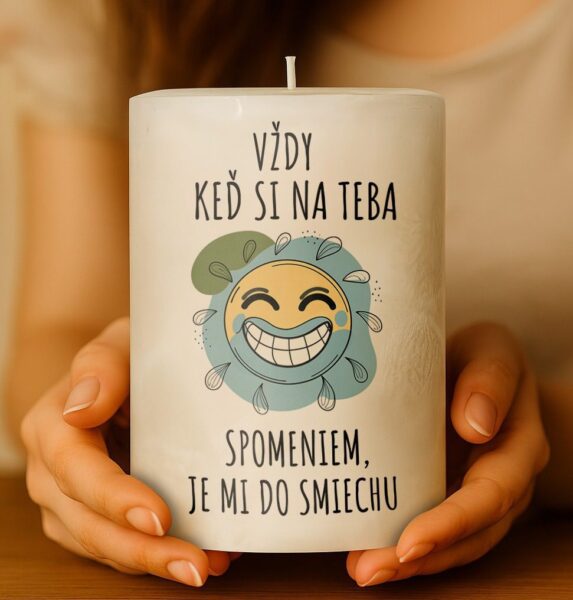 Dekoračná palmová sviečka - Vždy keď si na teba spomeniem..