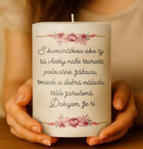 Dekoračná palmová sviečka - S kamarátkou ako ty sú všetky naše starosti polovičné..