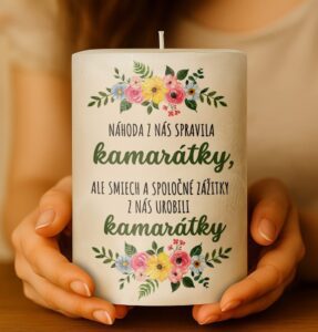 Dekoračná palmová sviečka - Náhoda z nás spravila kolegyne..