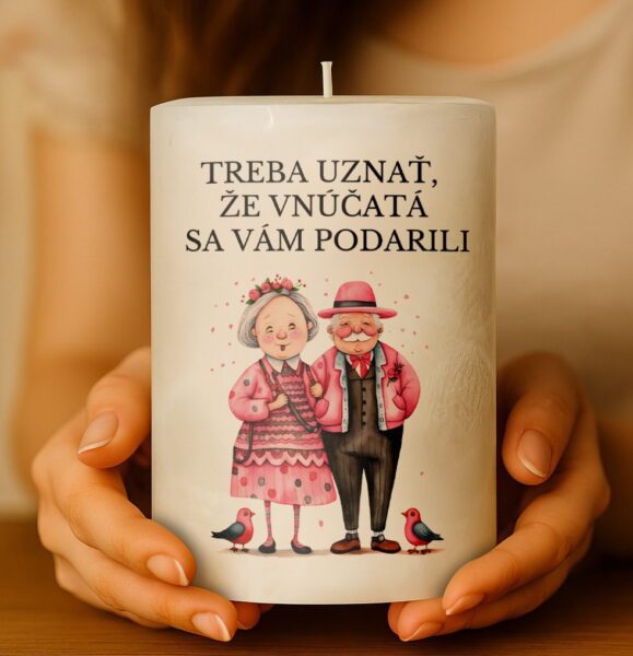 Dekoračná palmová sviečka pre babku a dedka