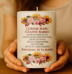 Dekoračná palmová sviečka pre babku..