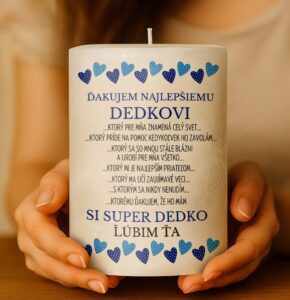 Dekoračná palmová sviečka - Si super dedko..