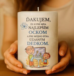 Dekoračná palmová sviečka - Ďakujem,že si pre mňa najlepším ockom..